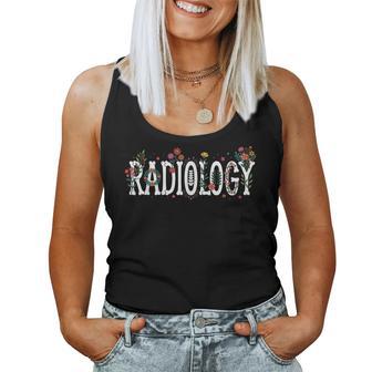 Floral Radiology Technologist Skeleton Floral Cute Xray Tech Women Tank Top | Seseable UK