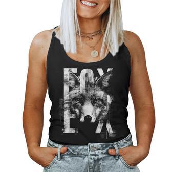 Fox グラフィックアート 動物愛好家 野生動物 森 男性 女性 レディースタンクトップ - Kawaiitshirt