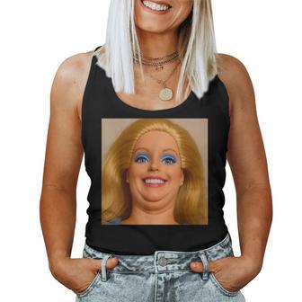 Doll Face Meme Expression Hilarious Sarcastic Gen Z Women Tank Top - Monsterry