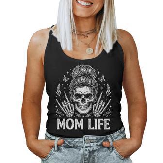 Feral And Unhinged Moms Club Skeleton Coffee Mom Humor Women Tank Top - Thegiftio UK