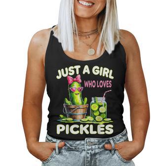 Just A Girl Who Loves Pickles Food Lover Women Tank Top - Thegiftio UK