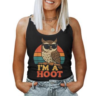 Retro Owl I’M A Hoot Vintage Animal Women Tank Top - Thegiftio UK