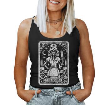 Spooky Skeleton Rn Nurse The Nurse Tarot Card Nursing Women Tank Top - Thegiftio UK