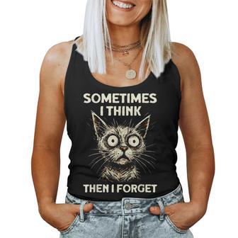 Thinking Cat Sarcasm Sarcastic Cat Women Tank Top - Thegiftio UK