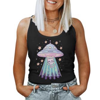 Gatos Y Extraterrestres Amantes De Los Gatos Cuello Camiseta sin mangas para mujer - Regaloses