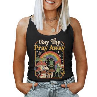 Gay The Pray Away Pride Lgbtq Frog Rainbow Women Tank Top - Thegiftio UK
