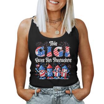 Gigi Loves Her Firecrackers 4Th Of July Us Flag Fireworks Women Tank Top - Thegiftio UK