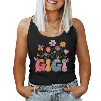 Gigi Mother Day Wildflower Gigi Retro Groovy Floral Gigi Women Tank Top - Monsterry