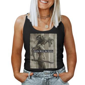 Girl Will Be Girls Medusa Feminist Women Women Tank Top - Thegiftio UK