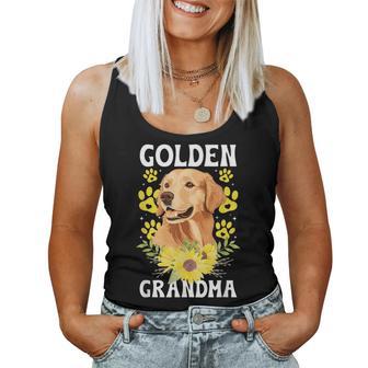Golden Grandma Of A Golden Retriever Grandma Sunflower Women Tank Top - Monsterry