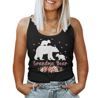 Grandma Bear Matching Family Floral Bear Grandma Women Tank Top | Seseable UK
