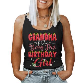 Grandma Of The Berry First Birthday Girl Strawberry Lover Women Tank Top - Thegiftio