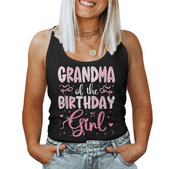 Grandma Of The Birthday Girl Matching Pink Coquette Bow Women Tank Top - Thegiftio