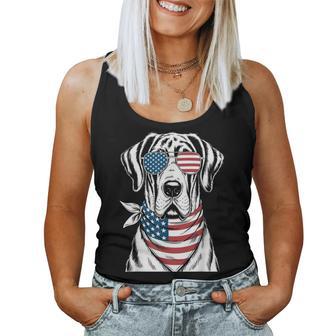 Great Dane Dog Usa Flag Sunglasses Patriotic 4Th Of July Kids Women Tank Top | Seseable UK