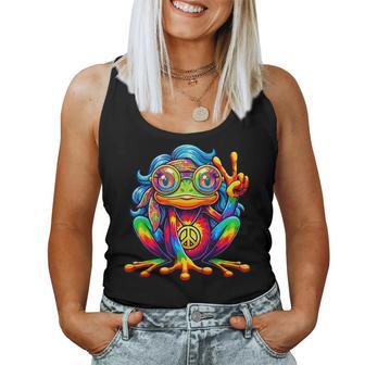 Grenouille Hippie Tie-Dye Filles Signe De La Paix Années 60 Et 70 Débardeur pour femme - Cadeauxyz