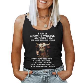 I Am A Grumpy Old Woman I Am Who I Am I Have Anger Issue Women Tank Top - Thegiftio