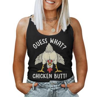 Guess What Chicken Butt Chicken Lover Chicken Meme Women Tank Top - Thegiftio UK