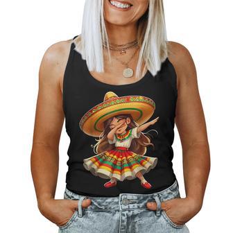 Happy Cinco De Mayo Dabbing Girl Mexican Sombrero Fiesta Women Tank Top - Thegiftio