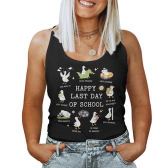 Happy Last Day Of School Cute Silly Goose Teacher Student Women Tank Top | Mazezy