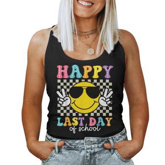 Happy Last Day Of School Smile Face Teacher Student Kids Women Tank Top - Thegiftio