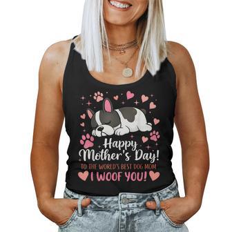 Happy Dog Mom I Woof You French Bulldog Women Women Tank Top - Monsterry