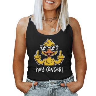 Hey Cancer F U Sunglasses Duck Flipping The Bird F Ck Cancer Women Tank Top - Thegiftio UK
