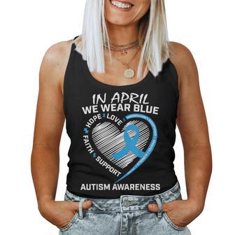 Hombres Es Niños Corazón En Abril Llevamos Concientización Azul Autismo Camiseta sin mangas para mujer - Regaloses