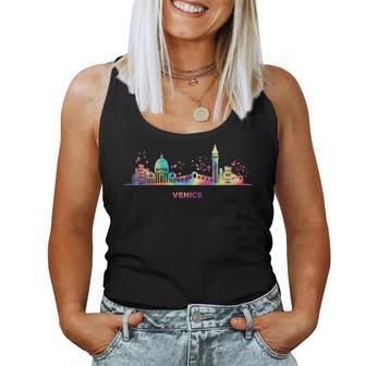 Horizonteeneciano Colorido Paisaje Urbanoenecia Cuello Camiseta sin mangas para mujer - Regaloses