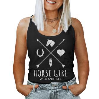 Horse Girl Wild And Free Arrow 馬好き乗馬tシャツ レディースタンクトップ - Kawaiitshirt