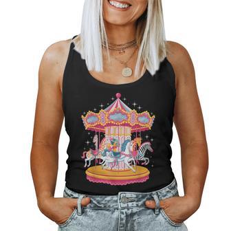 Horse Riding Carousel Rider Country Fair Carnival Fair Women Tank Top - Thegiftio UK