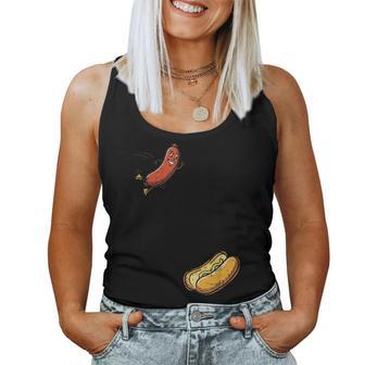 Hotdog Jumping Into Bun Hot Dog Sausage Kids Women Tank Top | Seseable UK