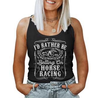 Id Rather Be Betting On Horse Racing 面白い 馬 ダービー ギフト 長袖tシャツ レディースタンクトップ - Kawaiitshirt