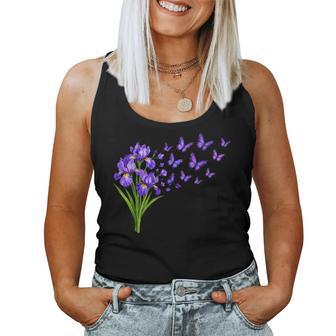 Iris Butterfly Flower Gardening Floral Women Tank Top - Thegiftio UK