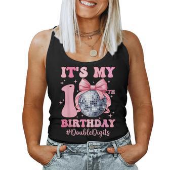 It's My 10Th Birthday Girl Coquette Bow Pink Double Digits Women Tank Top - Monsterry