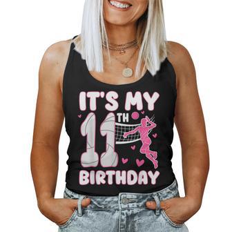 It's My 11Th Birthday Girl Volleyball Theme 11 Years Old Women Tank Top - Monsterry