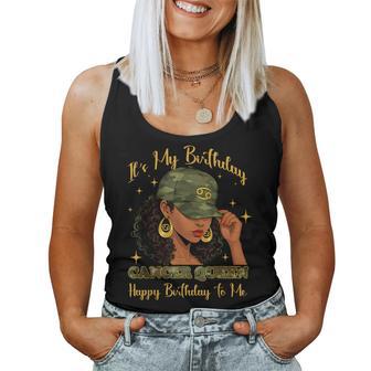 It's My Birthday Cancer Queen Black Woman Camo Women Tank Top - Thegiftio UK