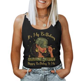 It's My Birthday Gemini Queen Black Woman Camo Women Tank Top | Mazezy