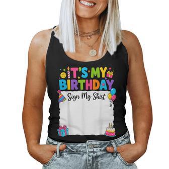 It's My Birthday Sign My Birthday Girl Boys Kids Women Tank Top - Thegiftio UK
