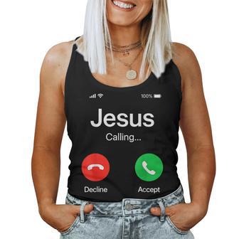Jesus Is Calling Christian Christ Quote Catholics Women Tank Top - Monsterry UK
