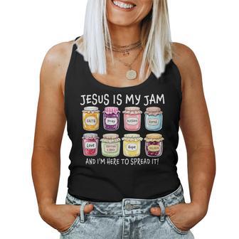 Jesus Is My Jam And I'm Here To Spread It Christian Faith Women Tank Top - Thegiftio UK