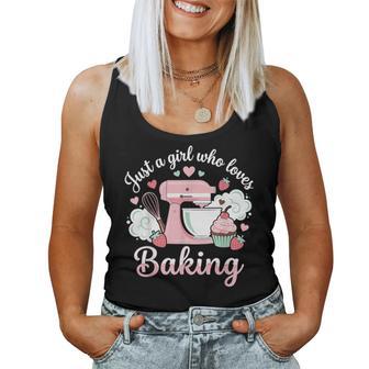Just A Girl Who Loves Baking Cute Pastry Chef Culinary Baker Women Tank Top - Thegiftio UK