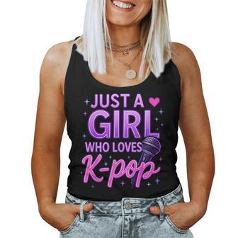 Just A Girl Who Loves K-Pop Korean Listening Kpop Lovers Women Tank Top - Thegiftio UK