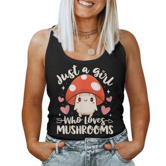 Just A Girl Who Loves Mushrooms Cute Mushroom Women Tank Top - Thegiftio UK