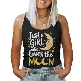 Just A Kid Who Loves The Moon Cute Moon Lover Lunar Girls Women Tank Top - Thegiftio UK