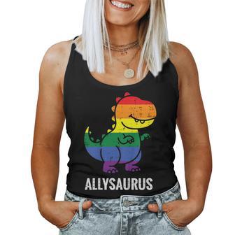 Kids Gay Rainbow Dino Allysaurus Lgbt Pride Ally Toddler Boy Kids Women Tank Top - Thegiftio UK