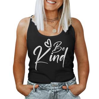 Be Kind Minimalist Love Kindness Positive Women Tank Top - Monsterry