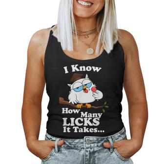 I Know How Many Licks It Takes – Lollipop Joke Owl Graphic T Women Tank Top - Thegiftio UK