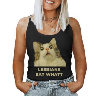 Lesbians Eat What Cat Lgbt Pride For Women Women Tank Top - Thegiftio UK