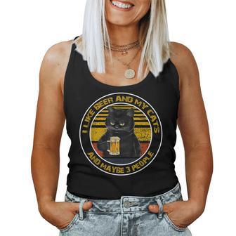 I Like Beer My Cat And Maybe 3人用 デイキャット レディースタンクトップ - Kawaiitshirt