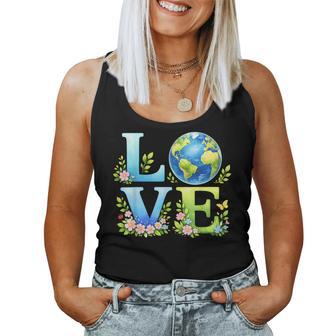 Love Earth Day Nature Elements Environmental Recycling Women Women Tank Top - Thegiftio UK